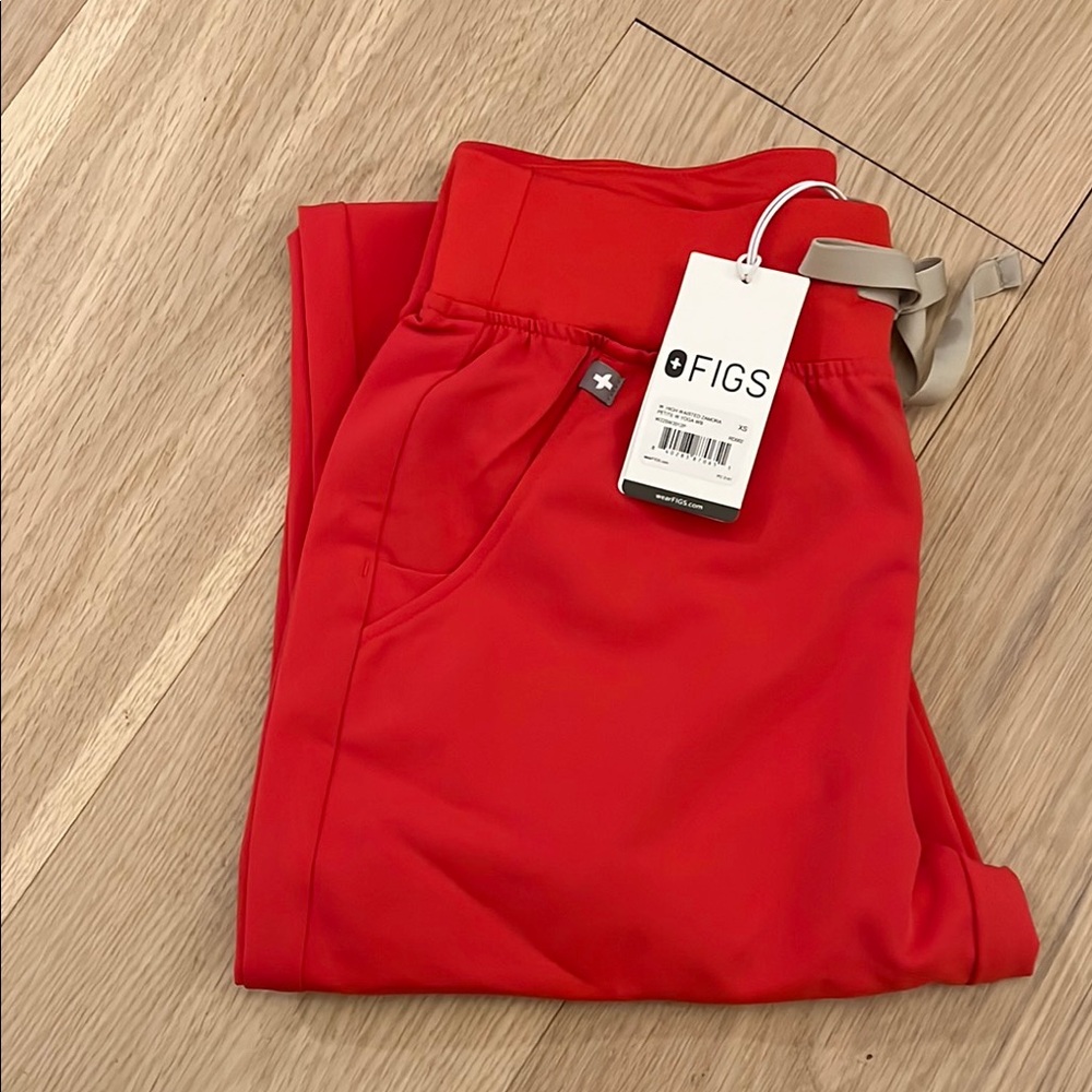 Figs Red Track Pants